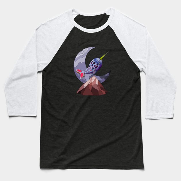 Space Narwhal Baseball T-Shirt by Bagaz